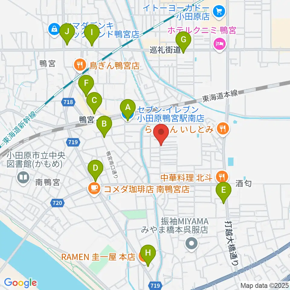 小田原姿麗人周辺のコンビニエンスストア一覧地図