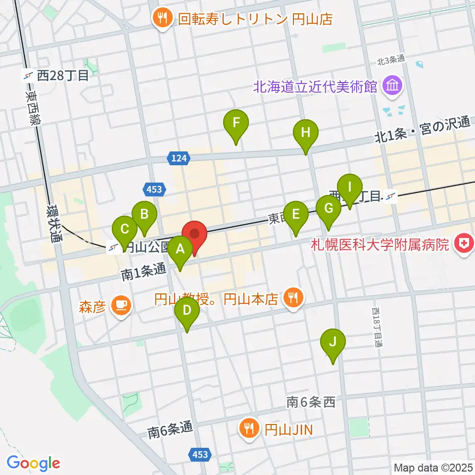 札幌リボルバー909周辺のコンビニエンスストア一覧地図