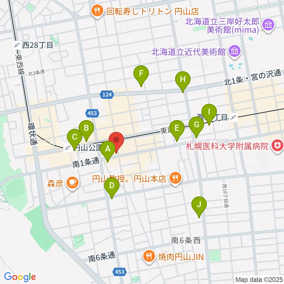 札幌リボルバー909周辺のコンビニエンスストア一覧地図