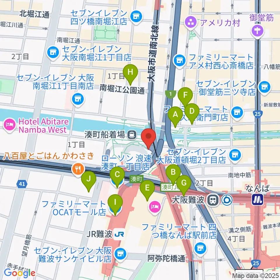 難波S.O.Ra.周辺のコンビニエンスストア一覧地図