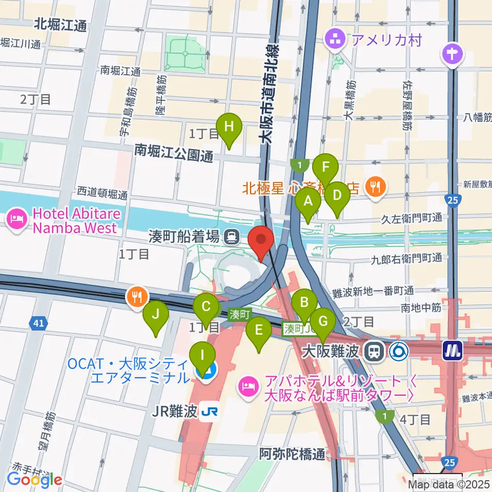 難波S.O.Ra.周辺のコンビニエンスストア一覧地図