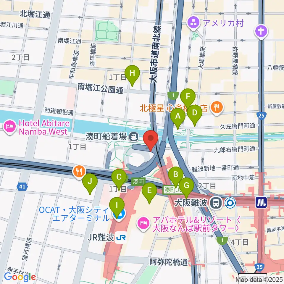 難波S.O.Ra.周辺のコンビニエンスストア一覧地図
