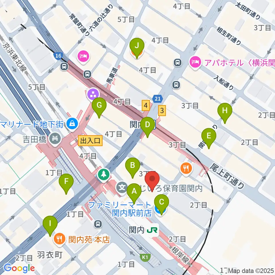 横浜B.B.STREET周辺のコンビニエンスストア一覧地図
