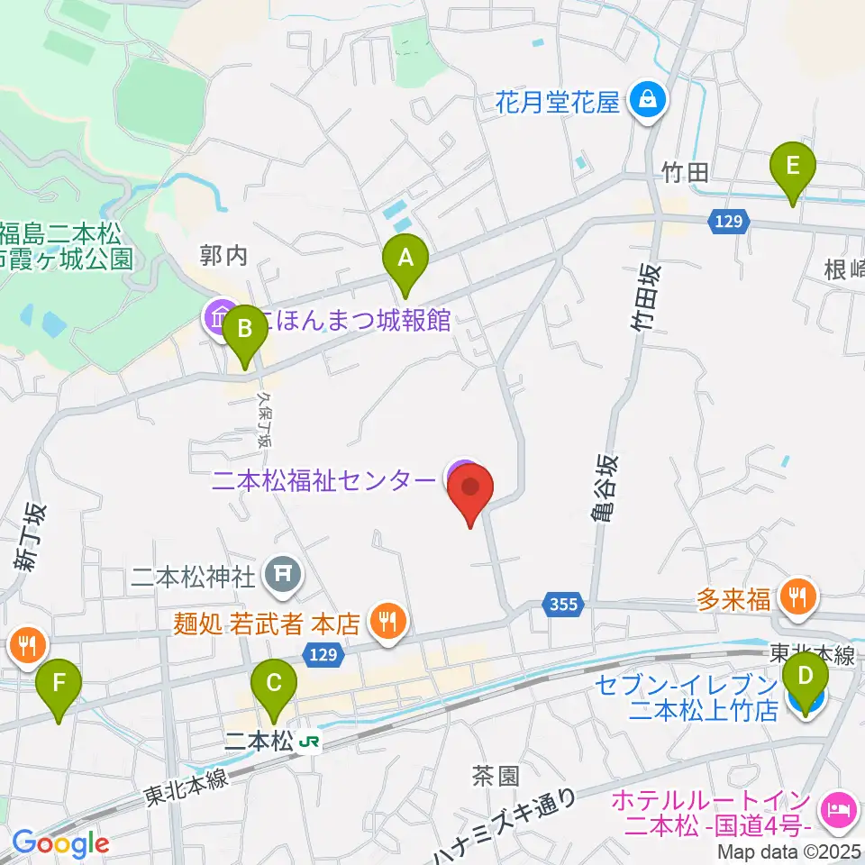 二本松市コンサートホール周辺のコンビニエンスストア一覧地図