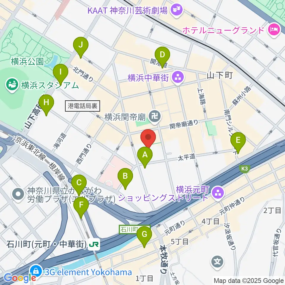 横浜F.A.D周辺のコンビニエンスストア一覧地図