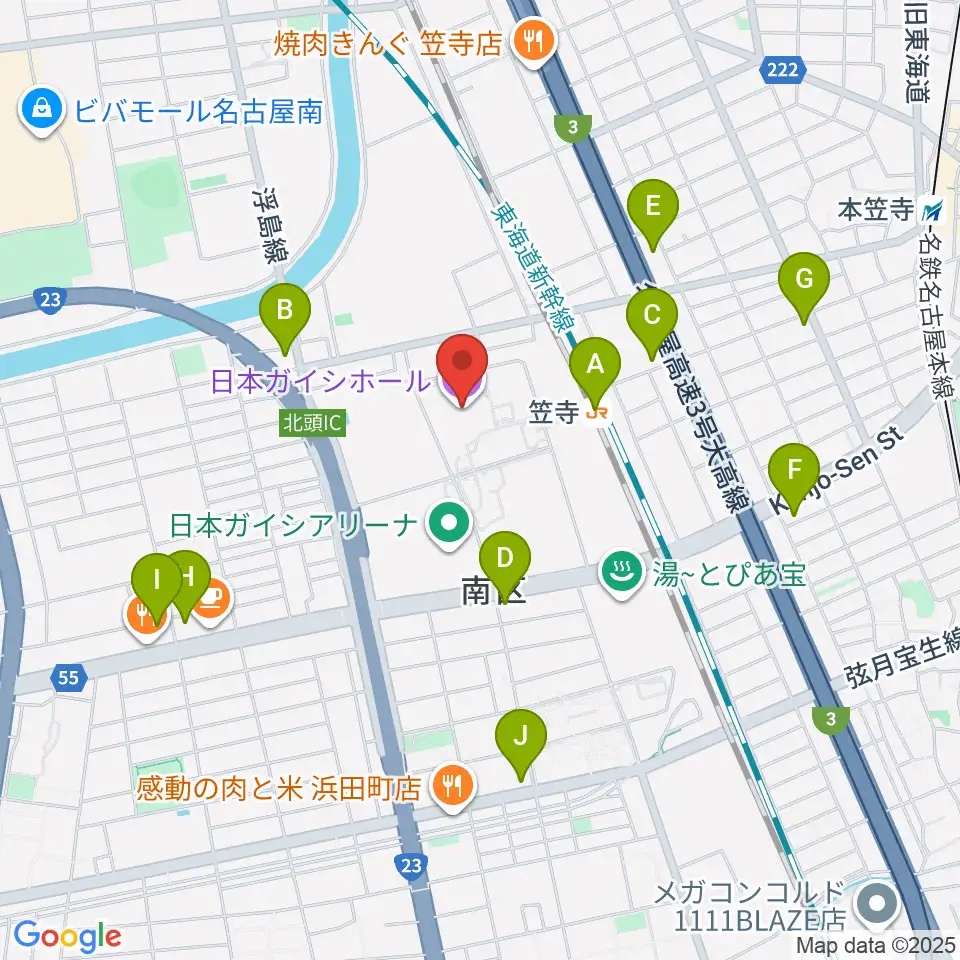 日本ガイシホール周辺のコンビニエンスストア一覧地図