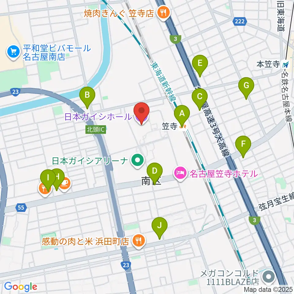 日本ガイシホール周辺のコンビニエンスストア一覧地図