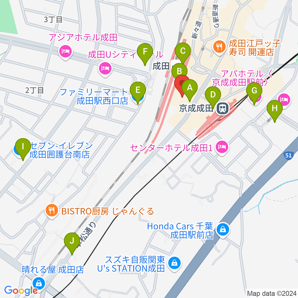 なごみの米屋スカイタウンホール周辺のコンビニエンスストア一覧地図