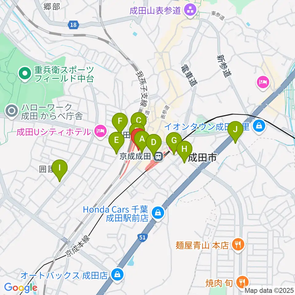 なごみの米屋スカイタウンホール周辺のコンビニエンスストア一覧地図