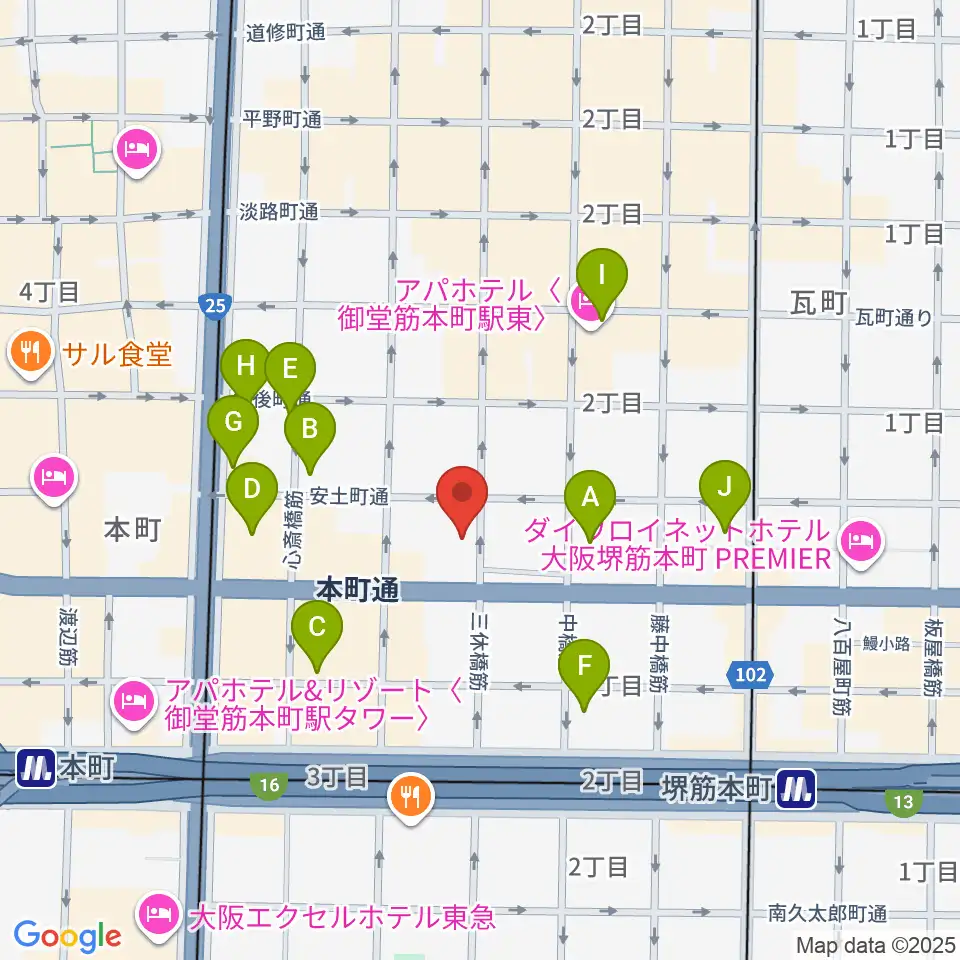 スプートニクギタースクール周辺のコンビニエンスストア一覧地図