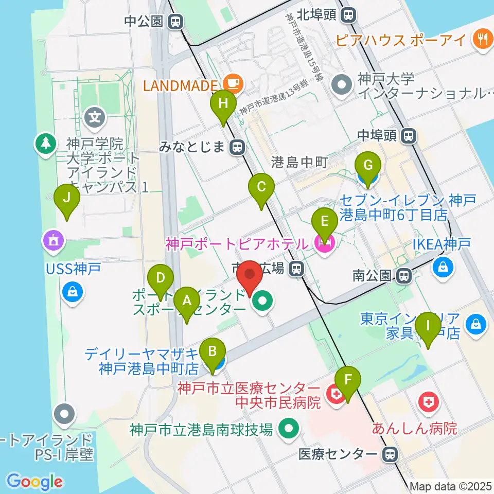 神戸ワールド記念ホール周辺のコンビニエンスストア一覧地図