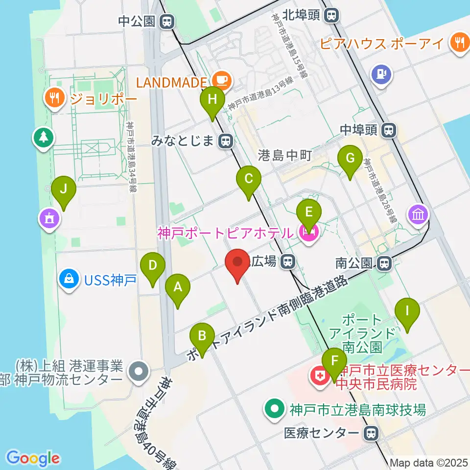 ワールド記念ホール周辺のコンビニエンスストア一覧地図
