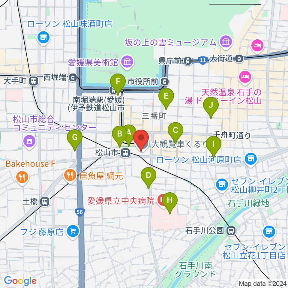 いよてつ高島屋9F ローズホール周辺のコンビニエンスストア一覧地図