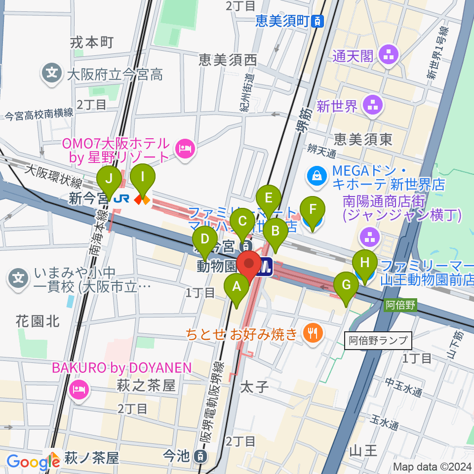 西成ドナリー at KAMA PUB周辺のコンビニエンスストア一覧地図