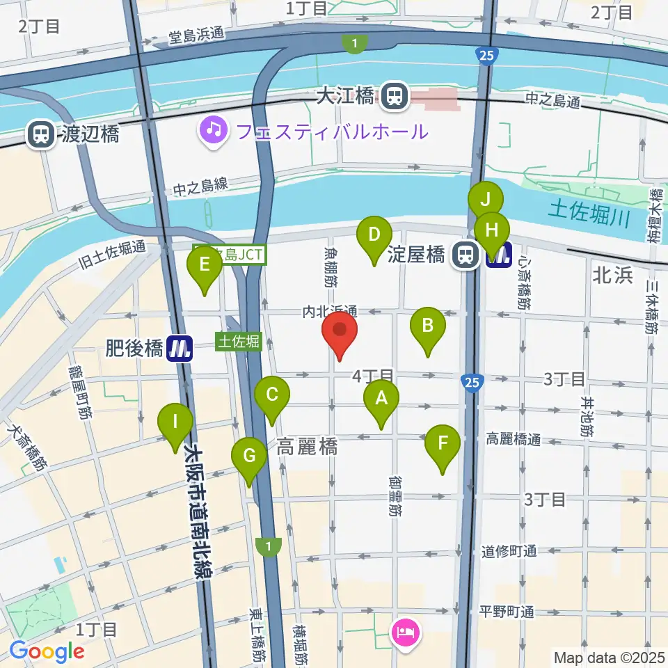大阪倶楽部4階ホール周辺のコンビニエンスストア一覧地図
