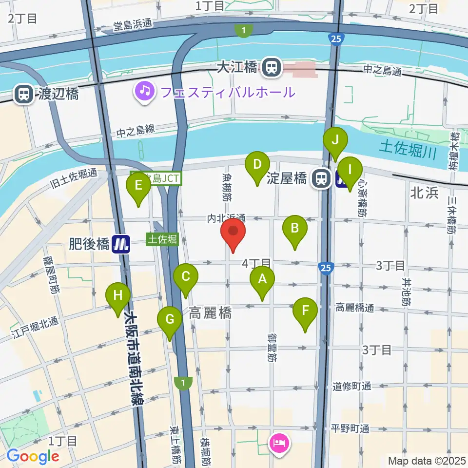 大阪倶楽部4階ホール周辺のコンビニエンスストア一覧地図