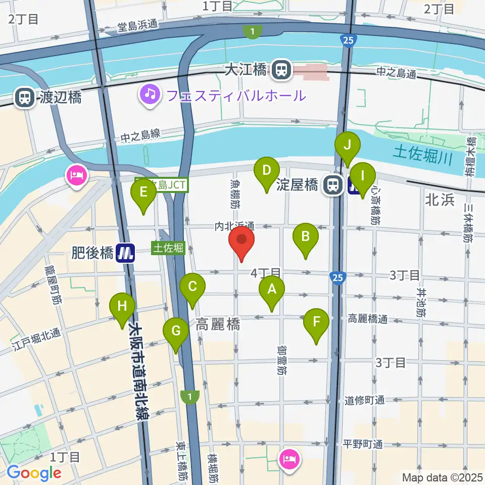 大阪倶楽部4階ホール周辺のコンビニエンスストア一覧地図