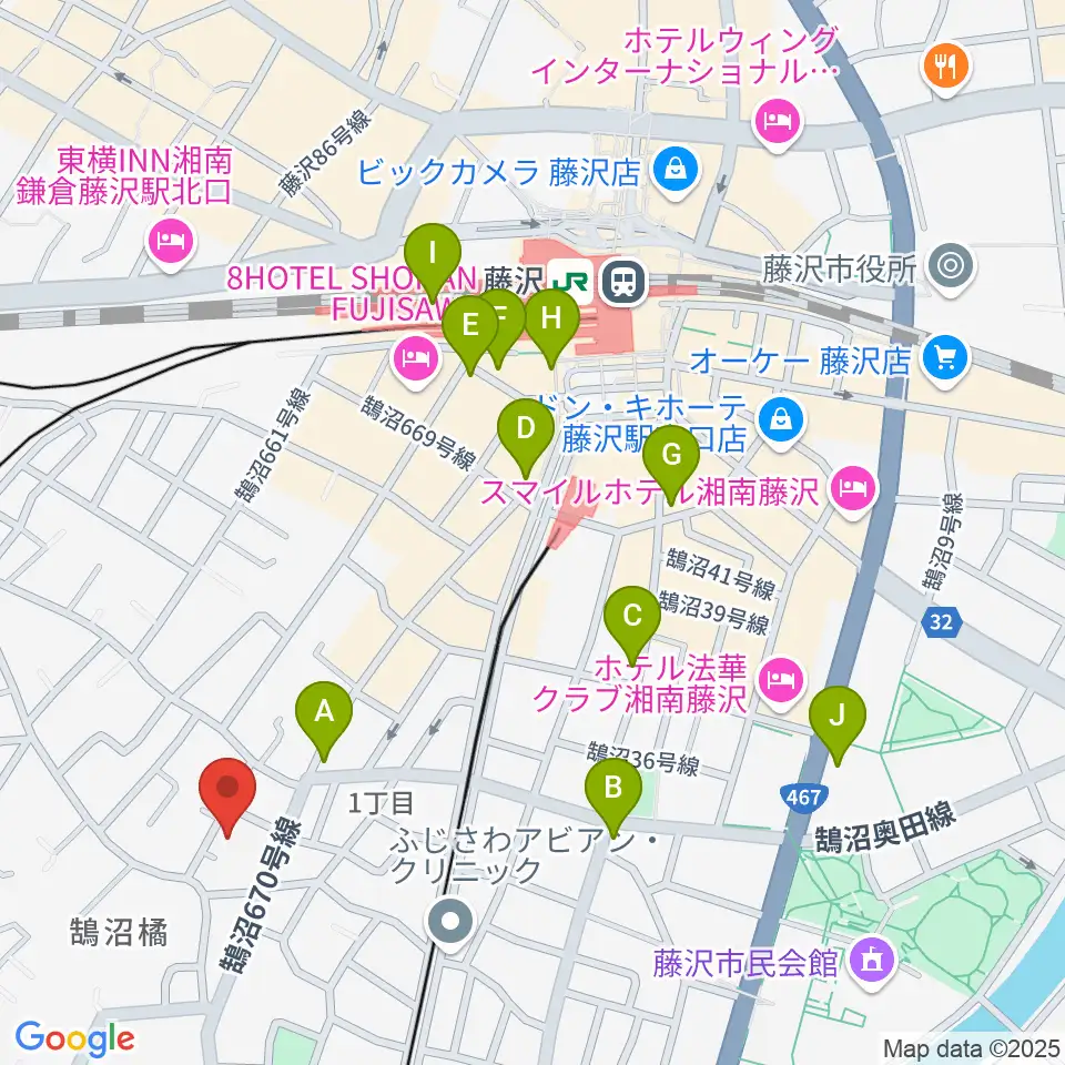 藤沢ル・クラシック周辺のコンビニエンスストア一覧地図