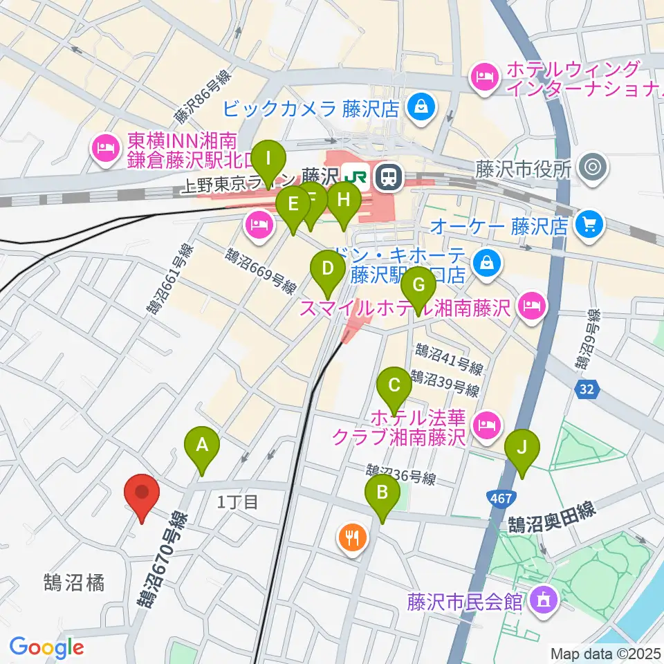 藤沢ル・クラシック周辺のコンビニエンスストア一覧地図