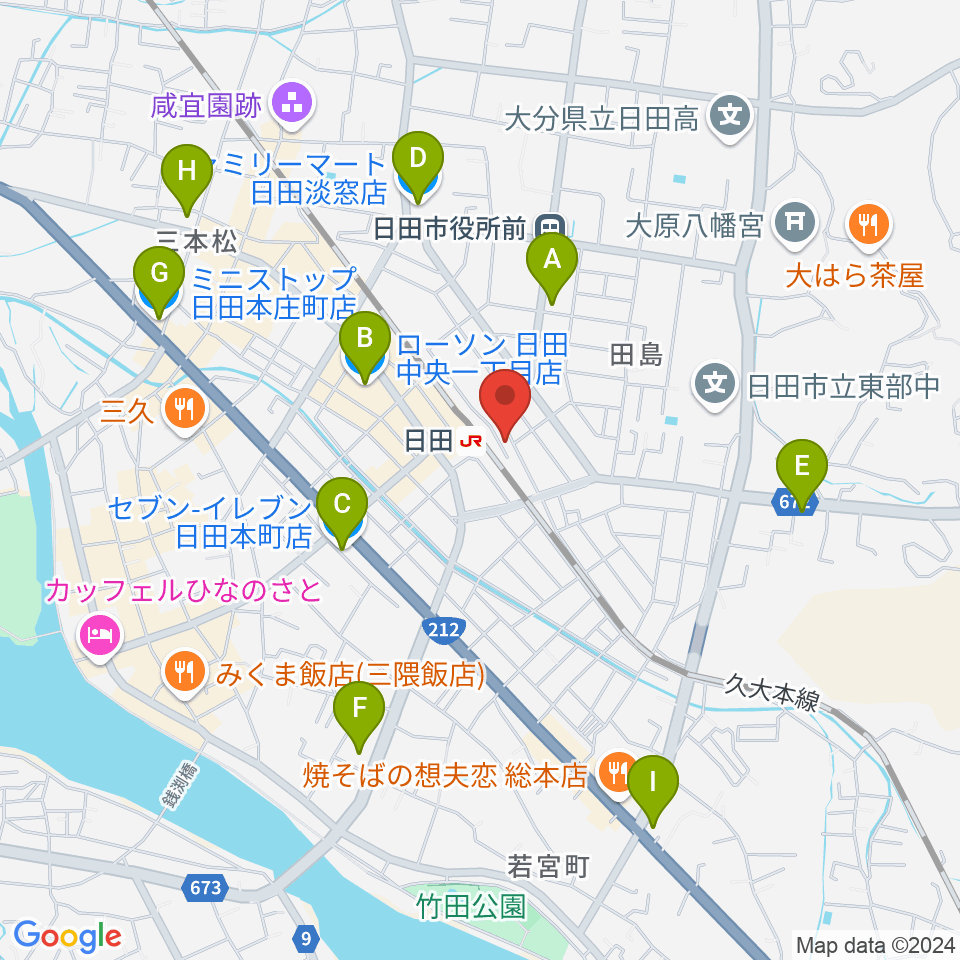 有限会社 大石楽器店周辺のコンビニエンスストア一覧地図