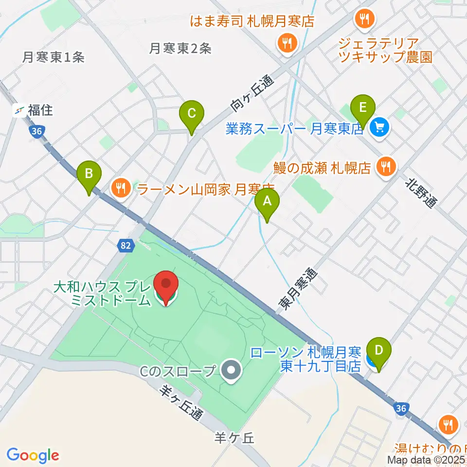 大和ハウス プレミストドーム周辺のコンビニエンスストア一覧地図