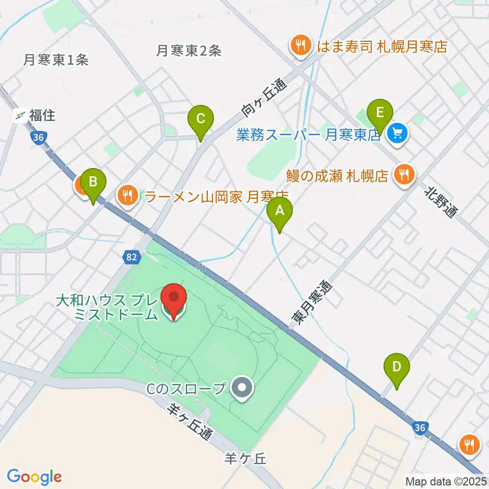 大和ハウス プレミストドーム周辺のコンビニエンスストア一覧地図