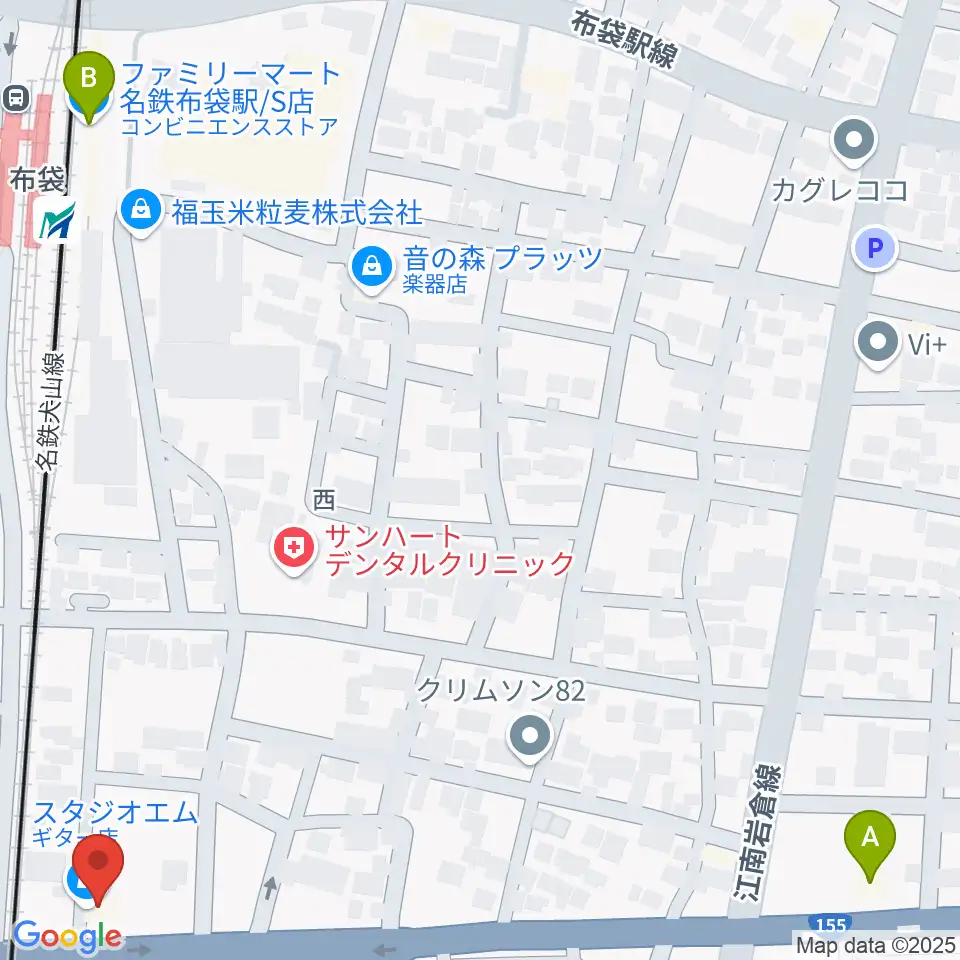 江南スタジオエム周辺のコンビニエンスストア一覧地図