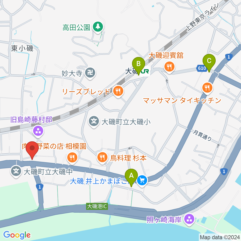 大磯すとれんじふるうつ周辺のコンビニエンスストア一覧地図