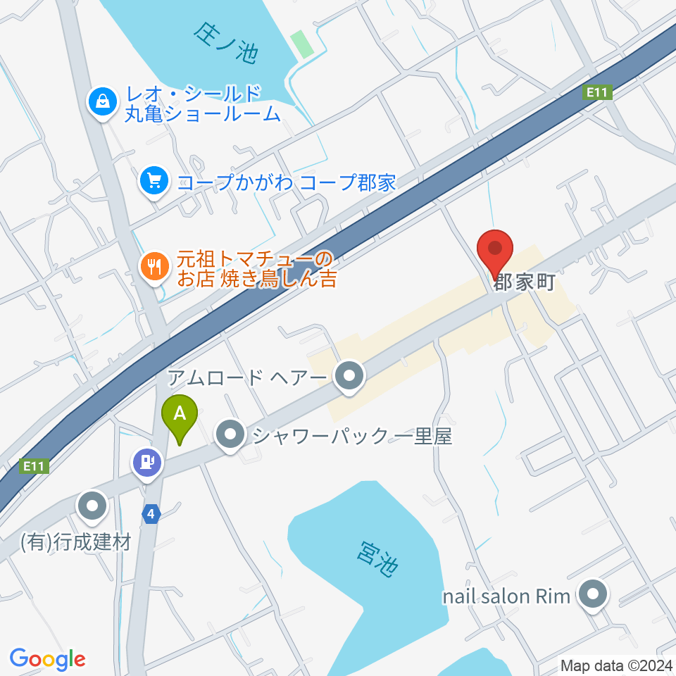 オオサカヤ 丸亀郡家店周辺のコンビニエンスストア一覧地図