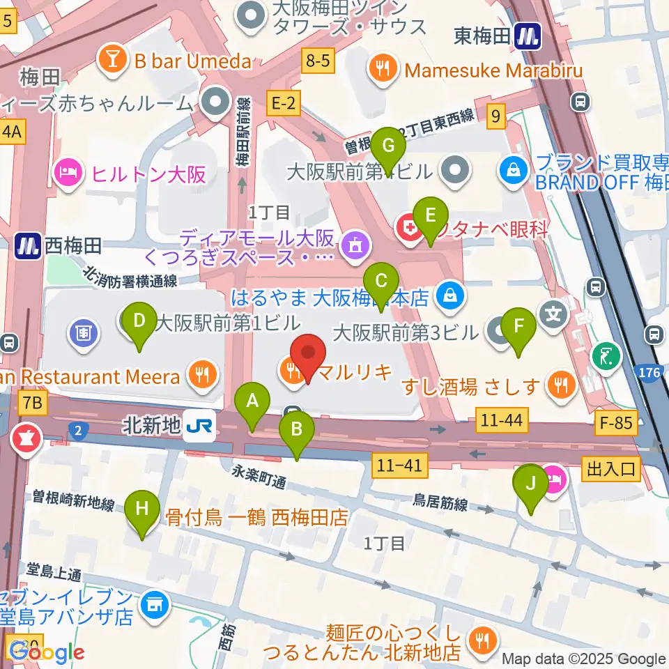 三木楽器ローブラスセンター周辺のコンビニエンスストア一覧地図