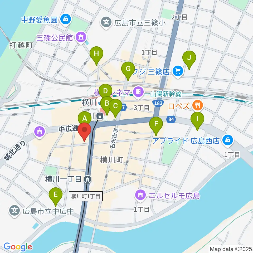 松本楽器店周辺のコンビニエンスストア一覧地図