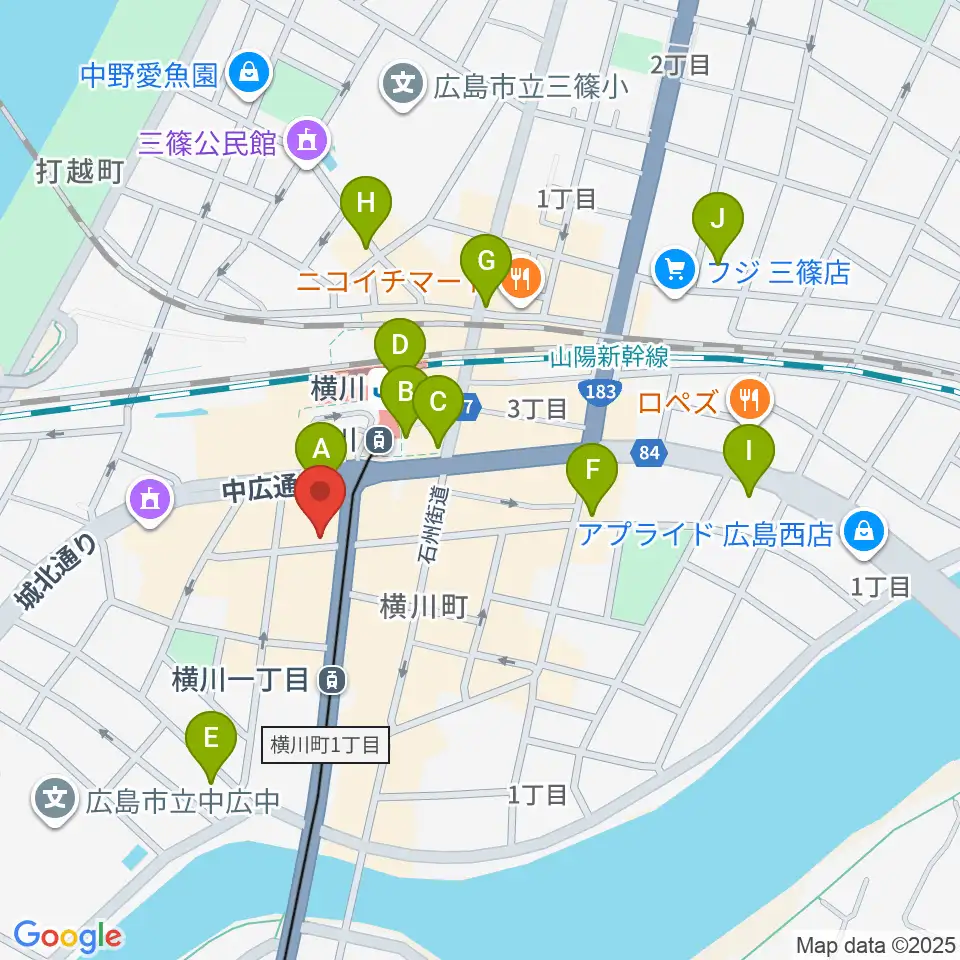 松本楽器店周辺のコンビニエンスストア一覧地図