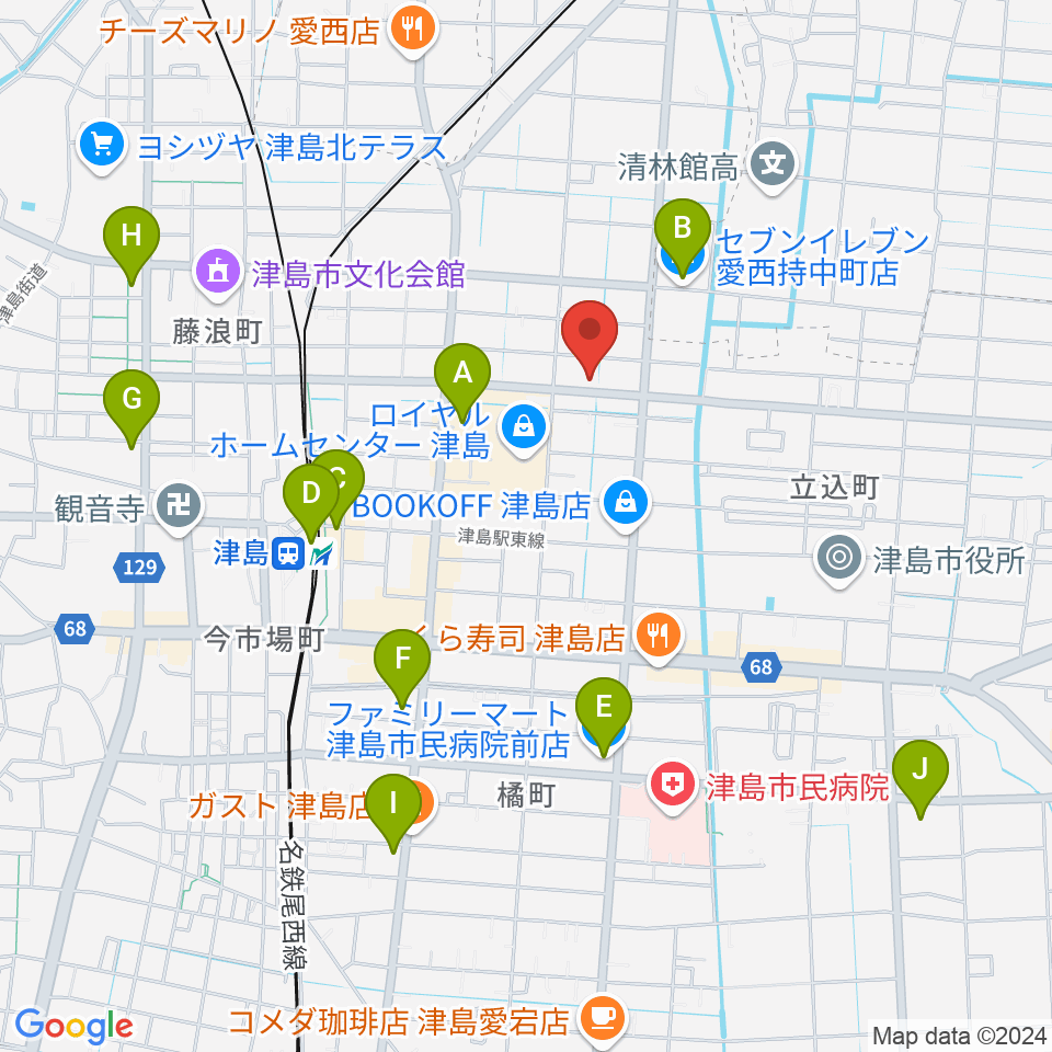 ダイイチ楽器周辺のコンビニエンスストア一覧地図