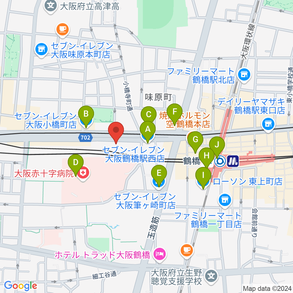 福田楽譜周辺のコンビニエンスストア一覧地図