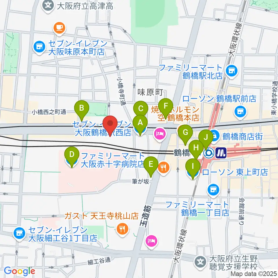 福田楽譜周辺のコンビニエンスストア一覧地図