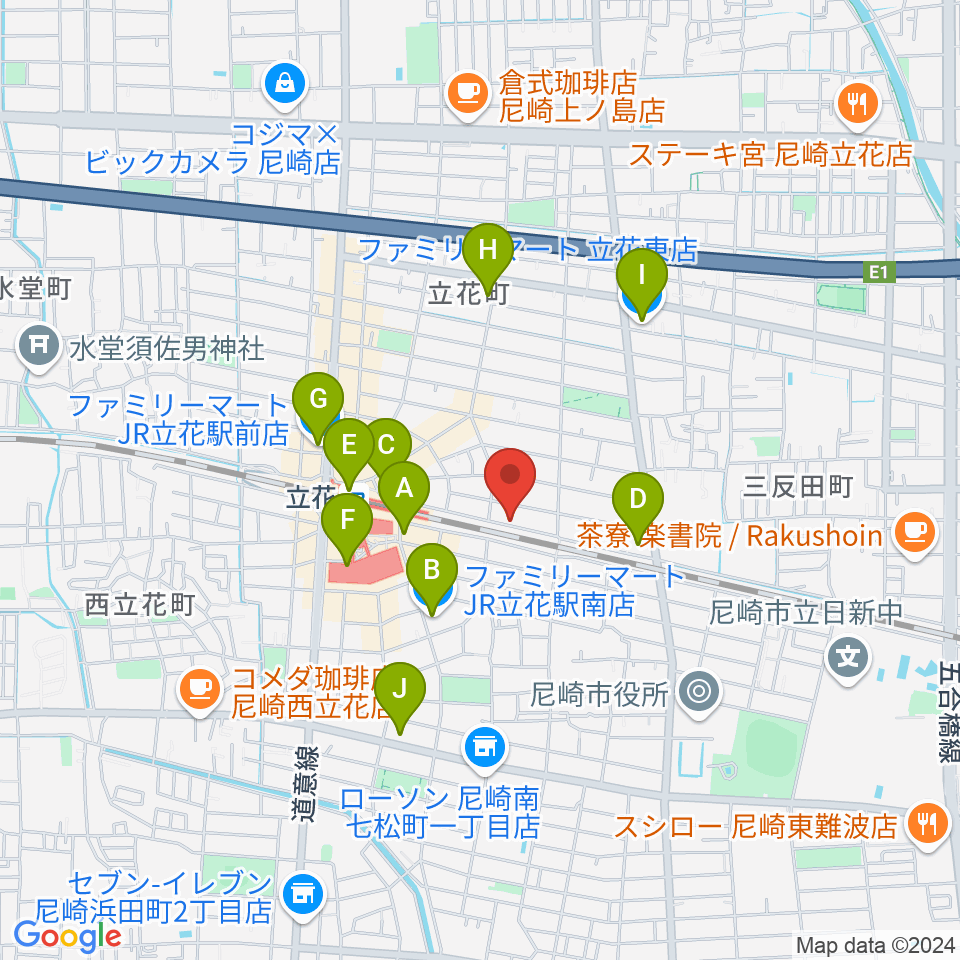 マサゴ楽器周辺のコンビニエンスストア一覧地図