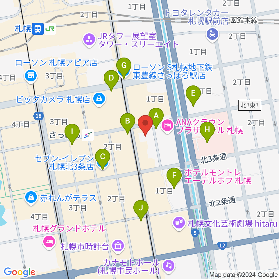 シャコンヌ札幌店周辺のコンビニエンスストア一覧地図