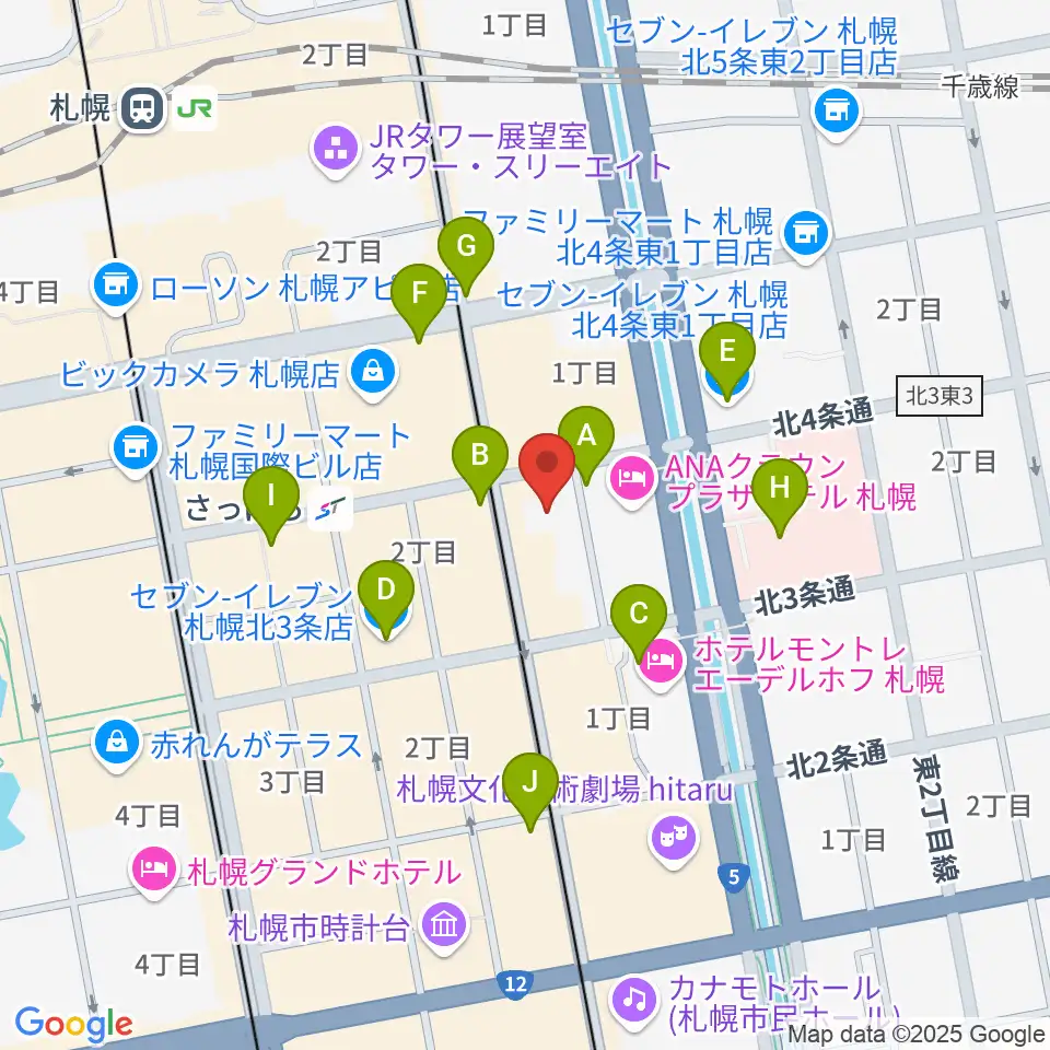シャコンヌ札幌店周辺のコンビニエンスストア一覧地図