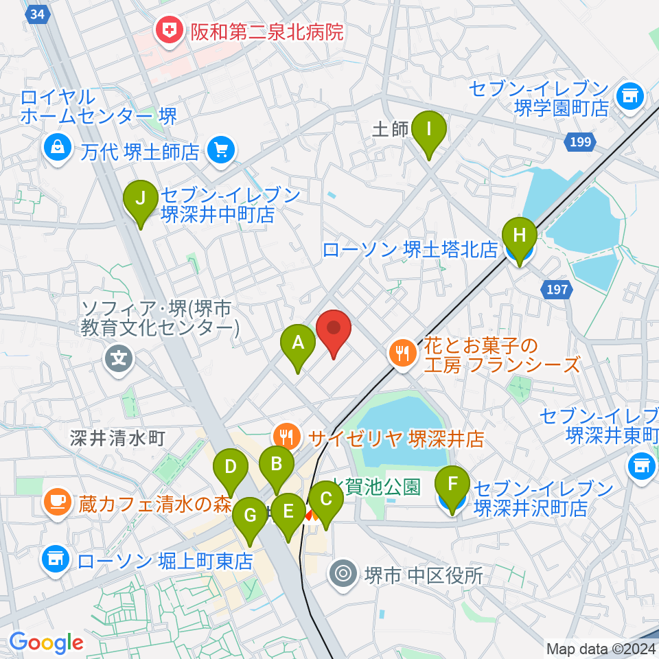 森楽器周辺のコンビニエンスストア一覧地図