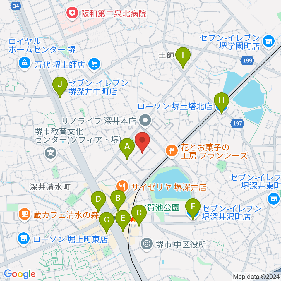 森楽器周辺のコンビニエンスストア一覧地図