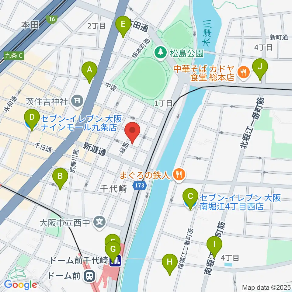 MUSIC OFFICE ギターショップ周辺のコンビニエンスストア一覧地図
