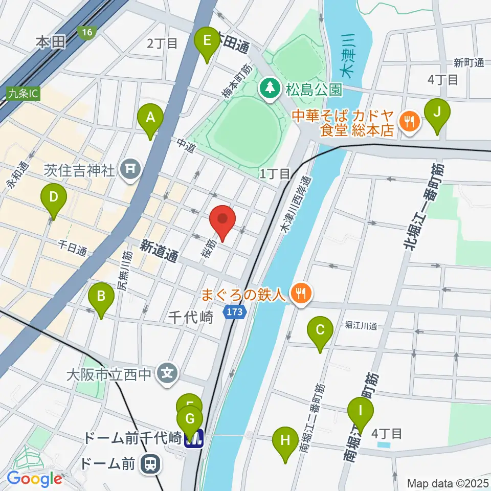 MUSIC OFFICE ギターショップ周辺のコンビニエンスストア一覧地図