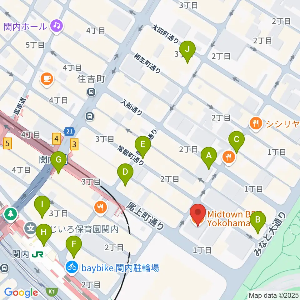 関内BarBarBar周辺のコンビニエンスストア一覧地図