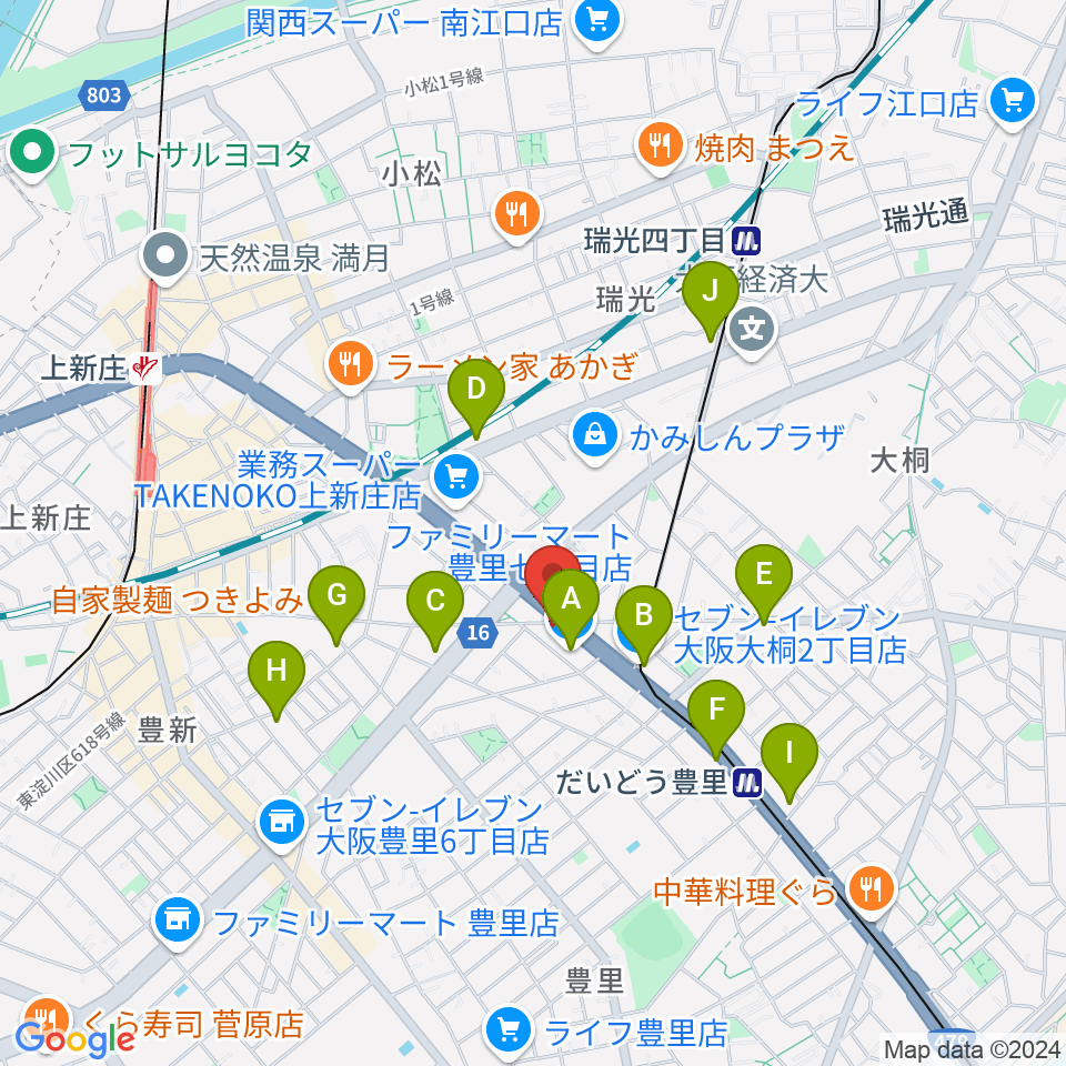 ウエイド・インスツルメンツ周辺のコンビニエンスストア一覧地図