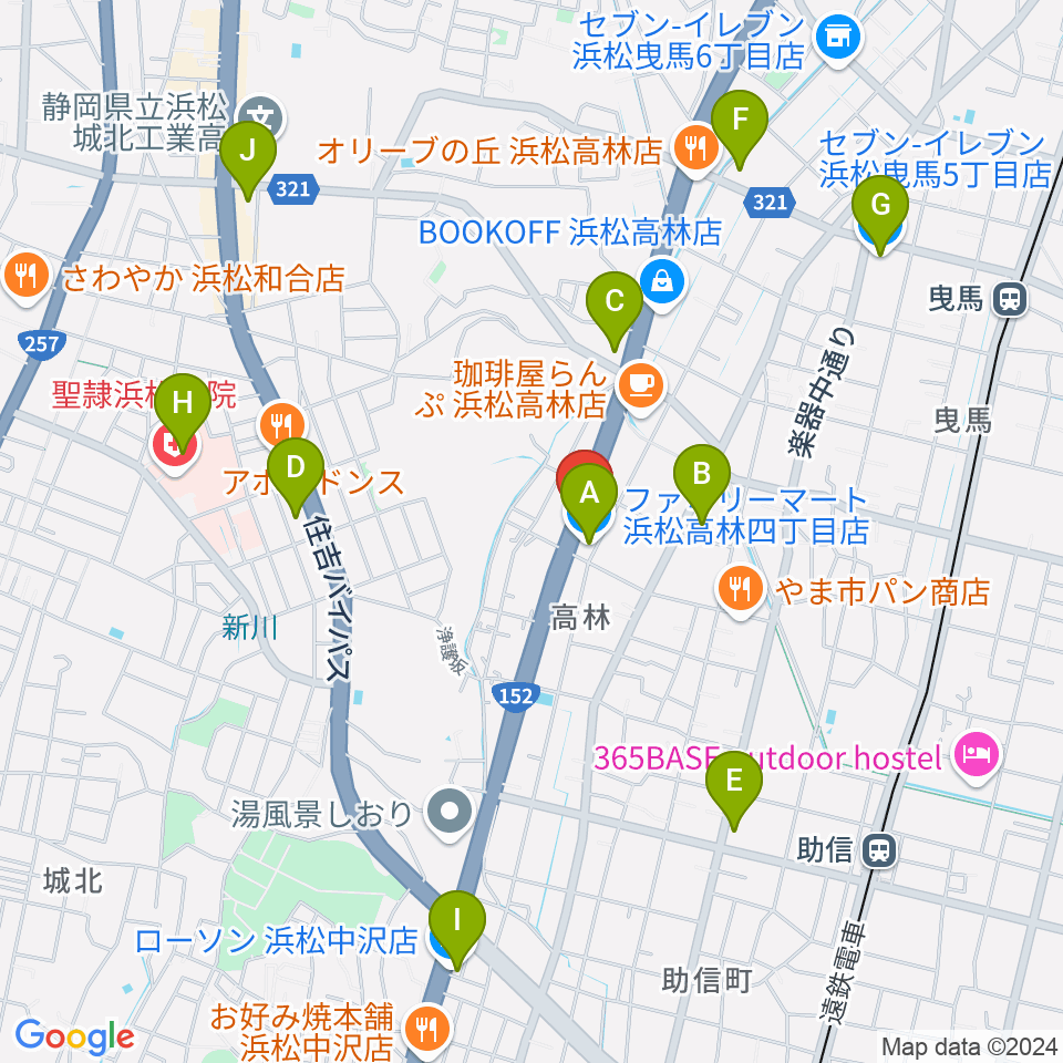 ソニックス周辺のコンビニエンスストア一覧地図