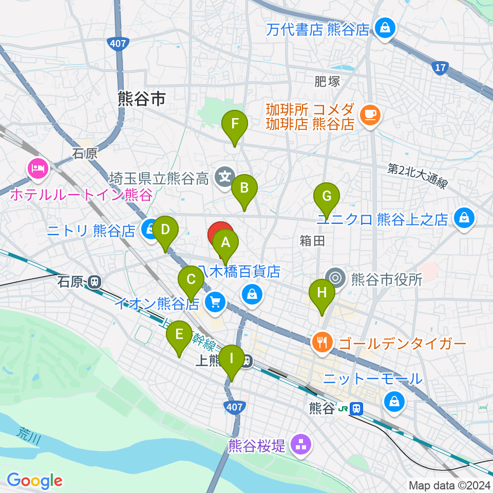 フジクラ楽器周辺のコンビニエンスストア一覧地図