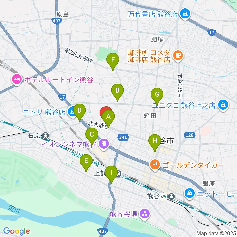 フジクラ楽器周辺のコンビニエンスストア一覧地図