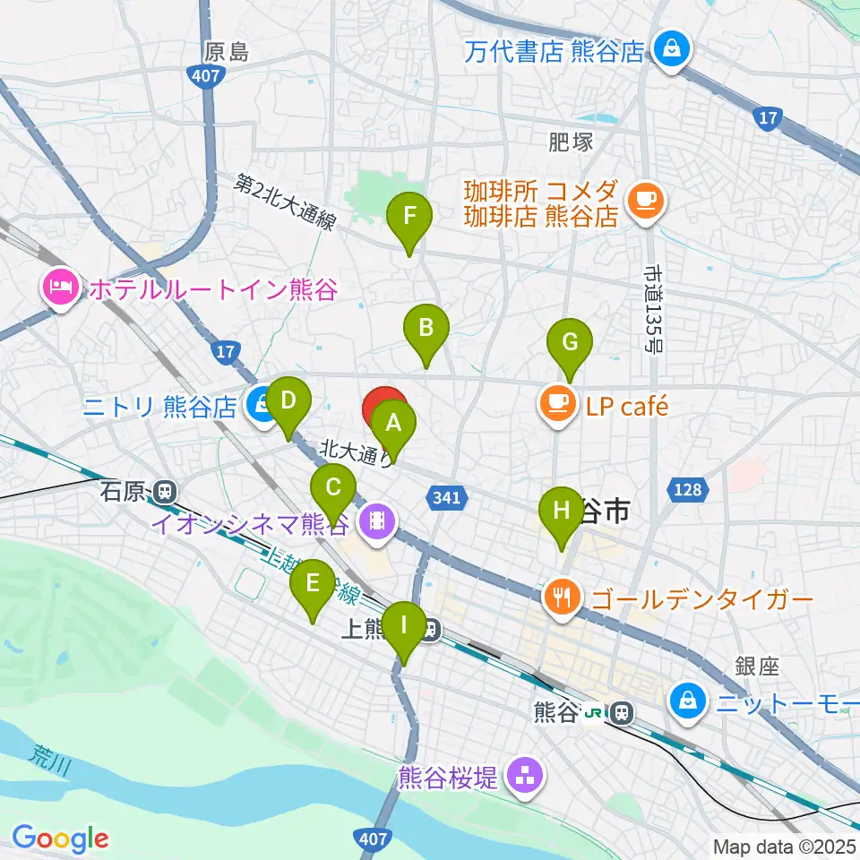 フジクラ楽器周辺のコンビニエンスストア一覧地図
