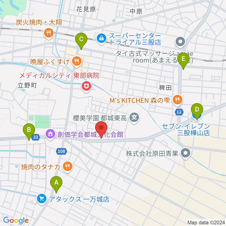 ピアノ工房グローミュージック周辺のコンビニエンスストア一覧地図