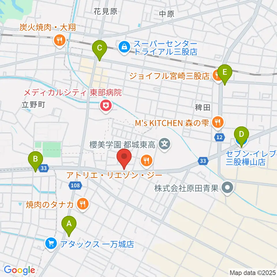 ピアノ工房グローミュージック周辺のコンビニエンスストア一覧地図